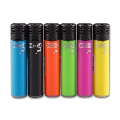 Einwegfeuerzeug Piezo CLIPPER Jet Flame Shiny Colors/Steller 48 Stück – Einzelpackung – Produktabbildung