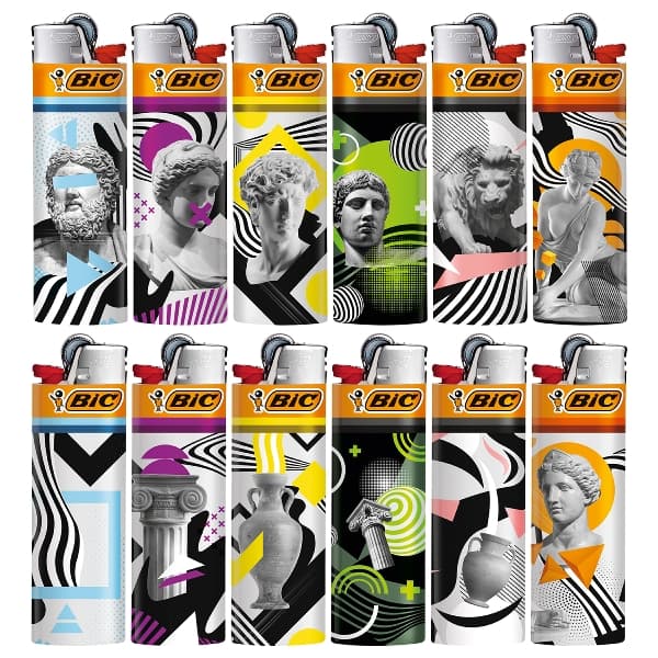 Einwegfeuerzeug Stein BIC Maxi Antique Steller mit 50 Stück – Einzelpackung – Produktabbildung