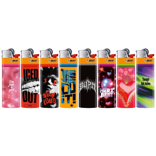 Einwegfeuerzeug Stein BIC Maxi Music Steller mit 50 Stück – Einzelpackung – Produktabbildung