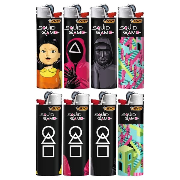 Einwegfeuerzeug Stein BIC Maxi Squid Game Steller mit 50 Stück – Einzelpackung – Produktabbildung