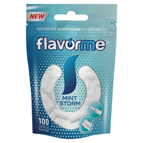 Flavorme Filter Mint Storm Tips 100 Filter pro Beutel – Einzelpackung – Produktabbildung