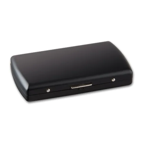Zigarettenetui Metall 12er PEARL schwarz King Size 100 mm mit Clip – Produktabbildung