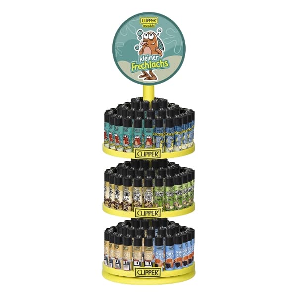 Display Feuerzeug Stein CLIPPER Carrousel Youngster 33 Inhalt 144 St – Einzelpackung – Produktabbildung