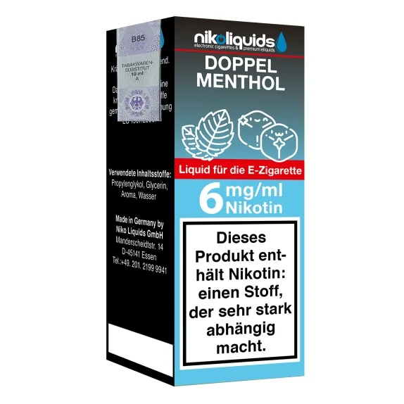 E-Liquid NIKOLIQUIDS Doppel Menthol 6 mg – Produktabbildung