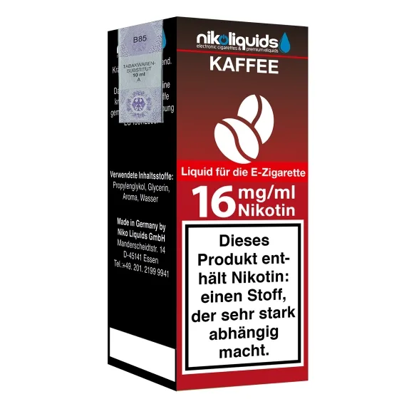 E-Liquid NIKOLIQUIDS Kaffee 16 mg – Produktabbildung