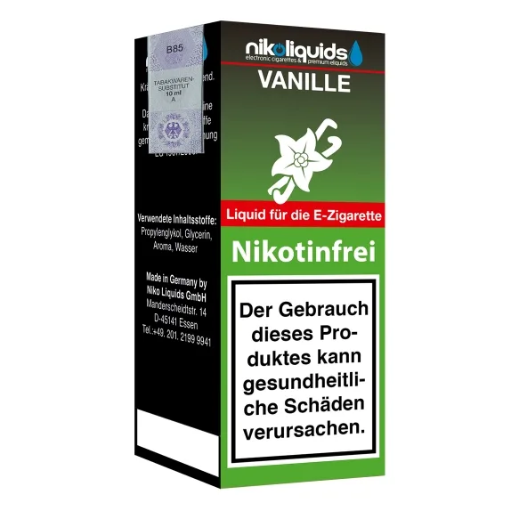 E-Liquid NIKOLIQUIDS Vanille 0 mg – Produktabbildung