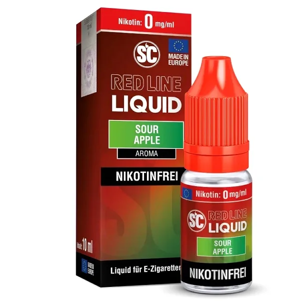 E-Liquid Nikotinsalz SC Red Line Sour Apple 0mg – Produktabbildung