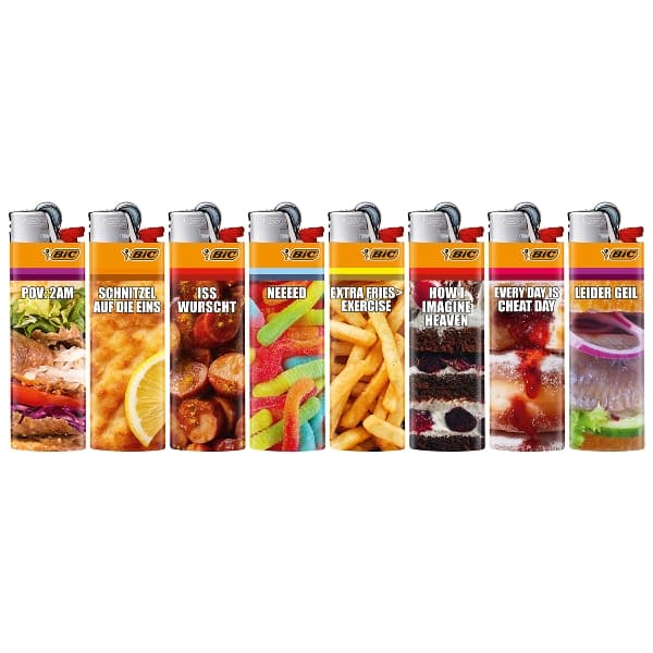 Einwegfeuerzeug Stein BIC Maxi Fast Food Steller mit 50 Stück – Einzelpackung – Produktabbildung