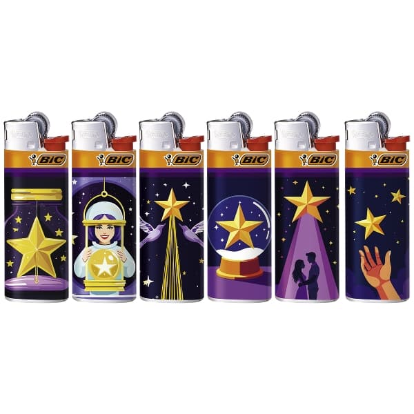 Einwegfeuerzeug Stein BIC Mini Wish to the Stars Steller mit 50 Stück – Einzelpackung – Produktabbildung