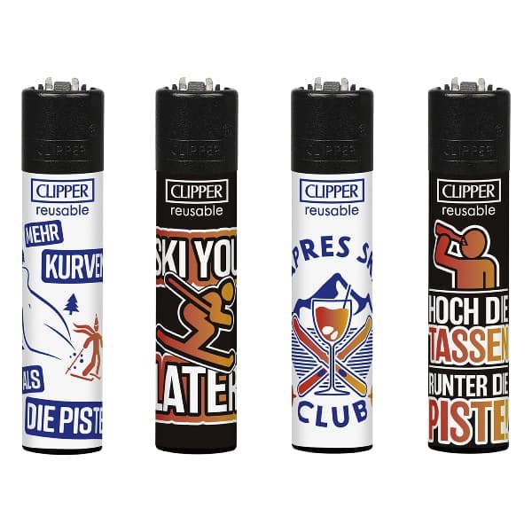 Einwegfeuerzeug Stein CLIPPER Apres Ski Steller mit 48 Stück – Einzelpackung – Produktabbildung