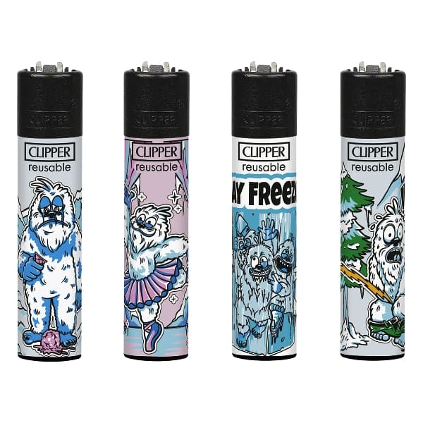 Einwegfeuerzeug Stein CLIPPER Frozen Yetis Steller mit 48 Stück – Einzelpackung – Produktabbildung