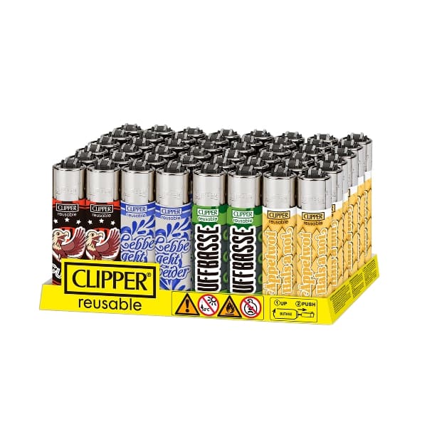 Einwegfeuerzeug Stein CLIPPER Hessisch – Einzelpackung – Produktabbildung
