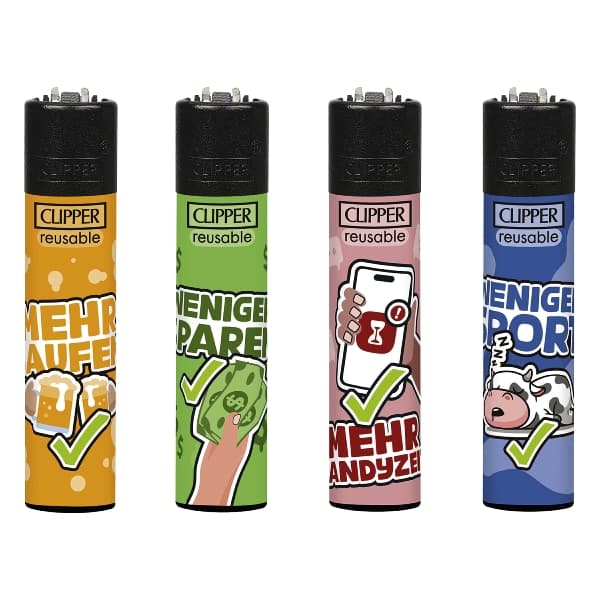 Einwegfeuerzeug Stein CLIPPER New Year New Fail Steller mit 48 Stück – Einzelpackung – Produktabbildung