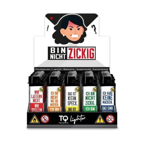 Einwegfeuerzeug Stein TOBALIQ Bin nicht zickig Steller mit 50 Stück – Einzelpackung – Produktabbildung