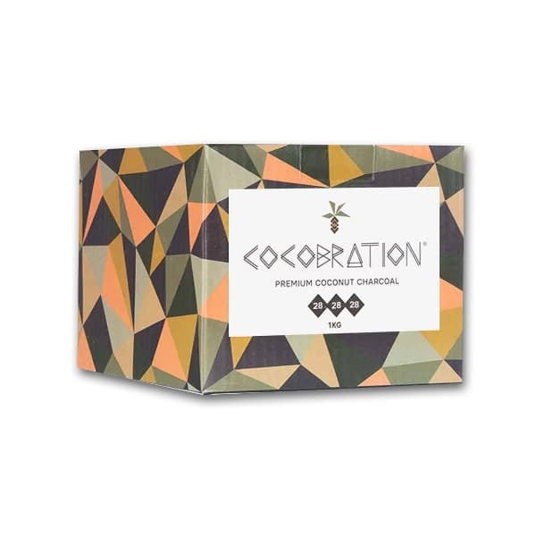Wasserpfeifenkohle Kokosnuss COCOBRATION C28 1 kg – Einzelpackung – Produktabbildung