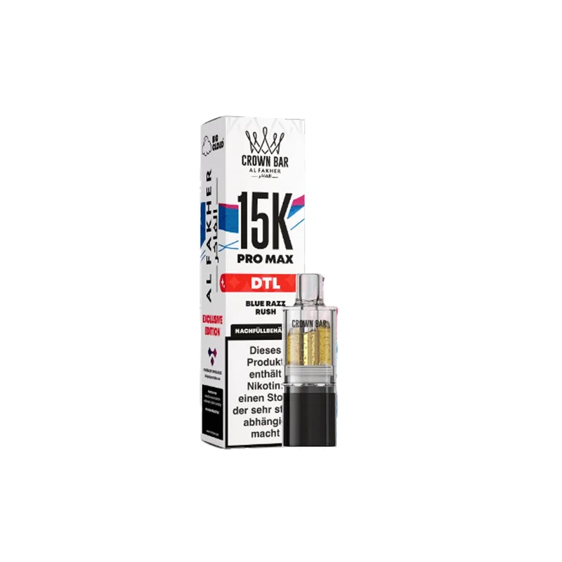 Al Fakher 15K Pro Max Pod 10ml – Blue Razz Rush – Produktabbildung