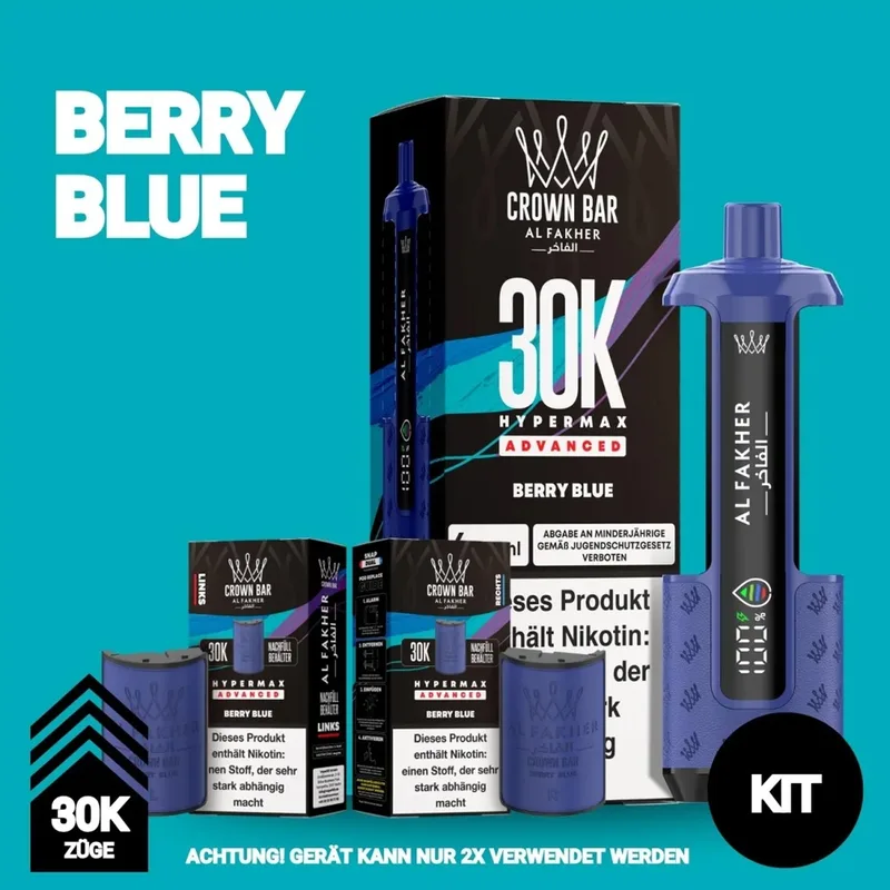 Al Fakher 30K Hypermax - Berry Blue – Produktabbildung