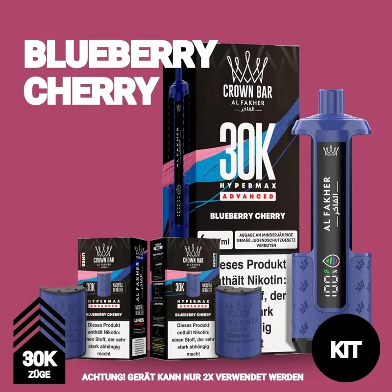 Al Fakher 30K Hypermax - Blueberry Cherry – Produktabbildung