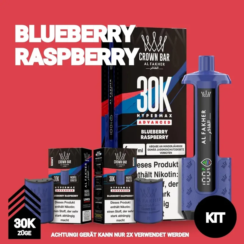 Al Fakher 30K Hypermax - Blueberry Raspberry – Produktabbildung