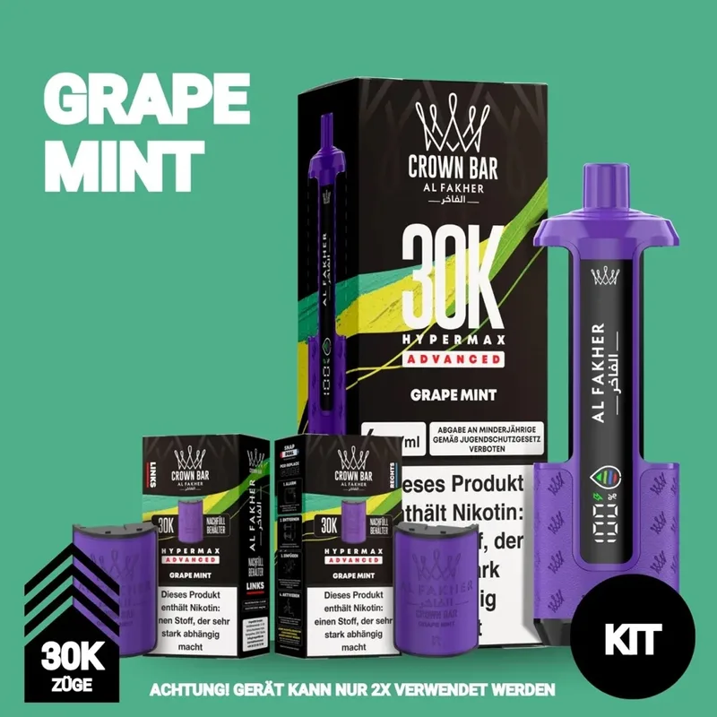 Al Fakher 30K Hypermax - Grape Mint – Produktabbildung