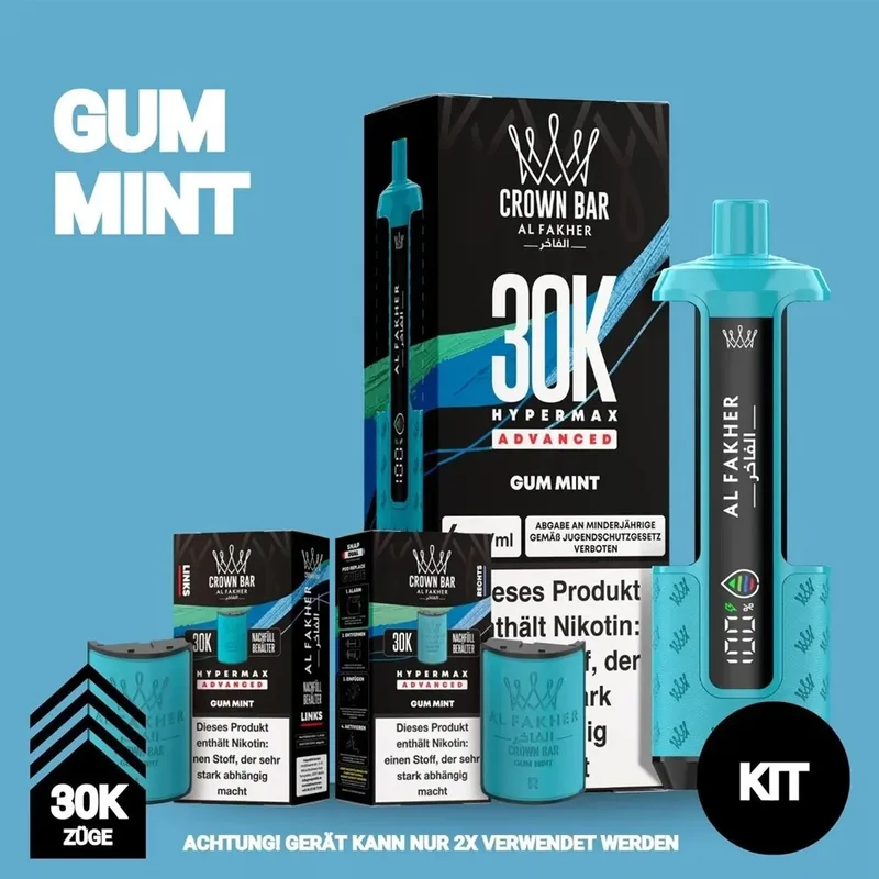 Al Fakher 30K Hypermax - Gum Mint – Produktabbildung