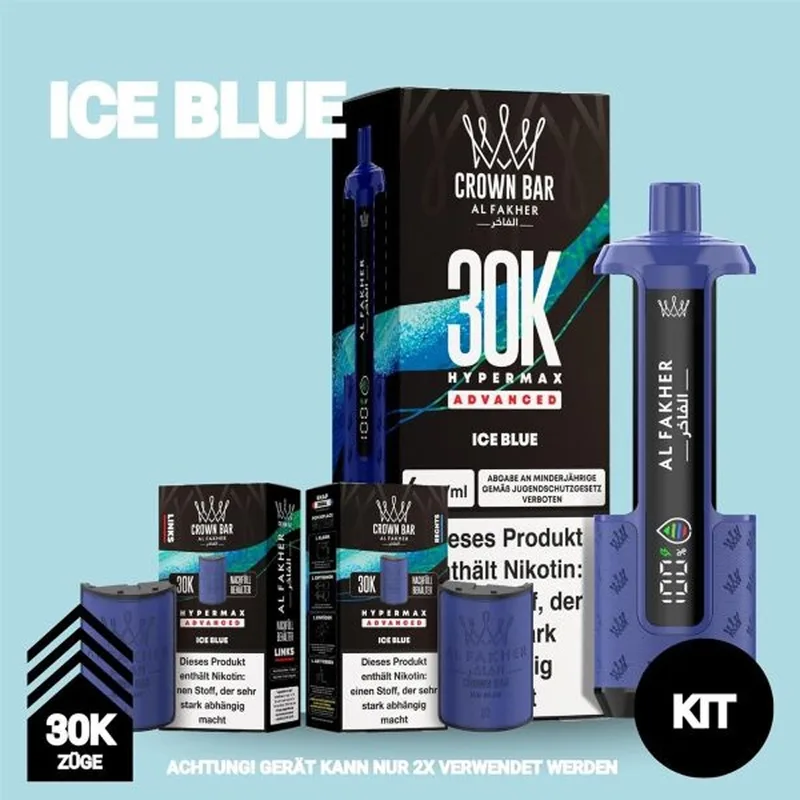 Al Fakher 30K Hypermax - Ice Blue – Produktabbildung
