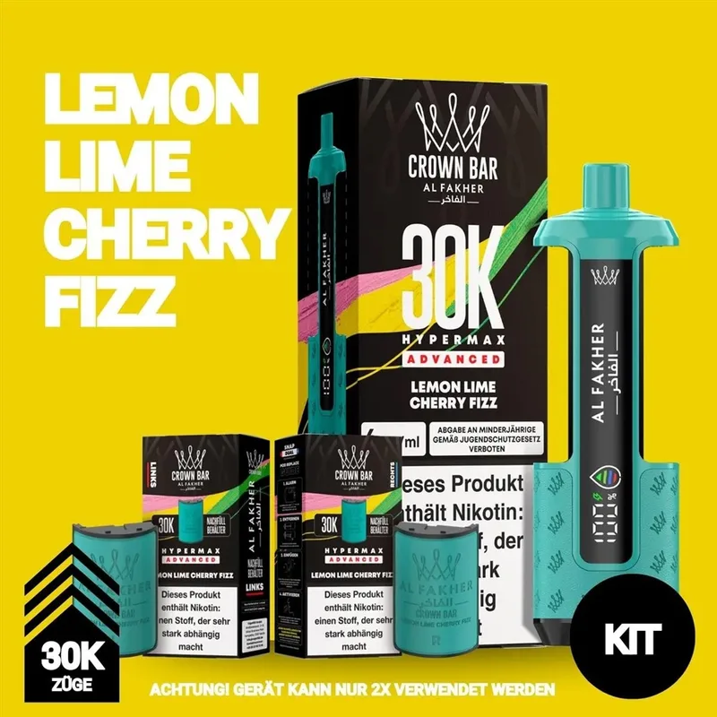 Al Fakher 30K Hypermax - Lemon Lime Cherry Fizz – Produktabbildung