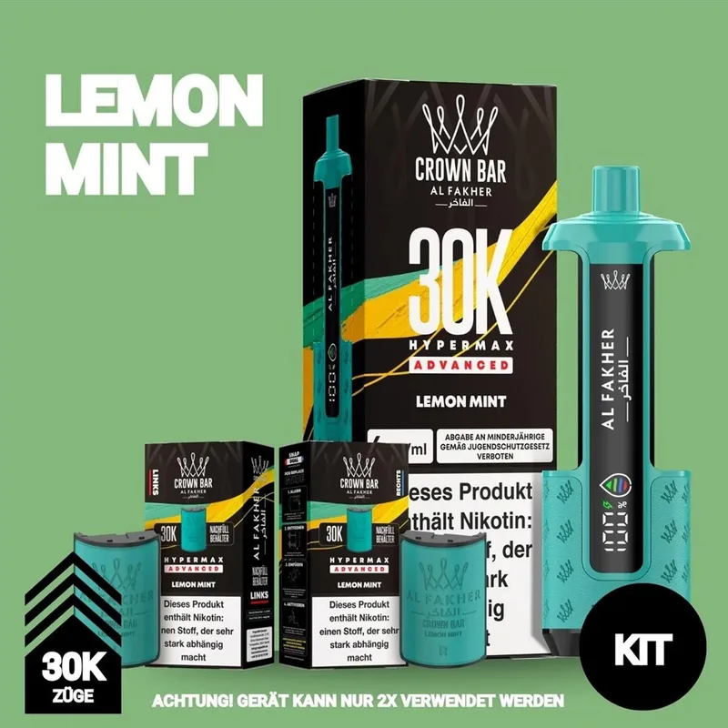 Al Fakher 30K Hypermax - Lemon Mint – Produktabbildung