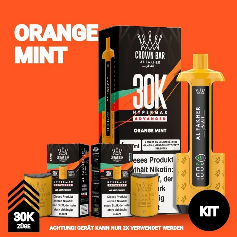 Al Fakher 30K Hypermax - Orange Mint – Produktabbildung