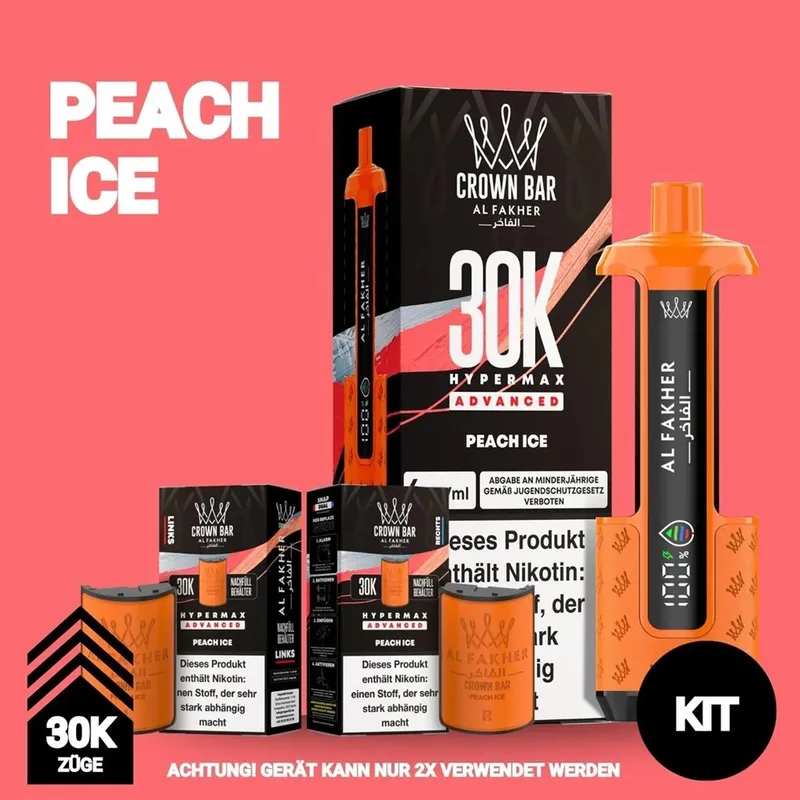 Al Fakher 30K Hypermax - Peach Ice – Produktabbildung