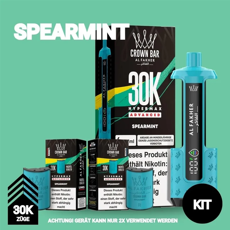Al Fakher 30K Hypermax - Spearmint – Produktabbildung
