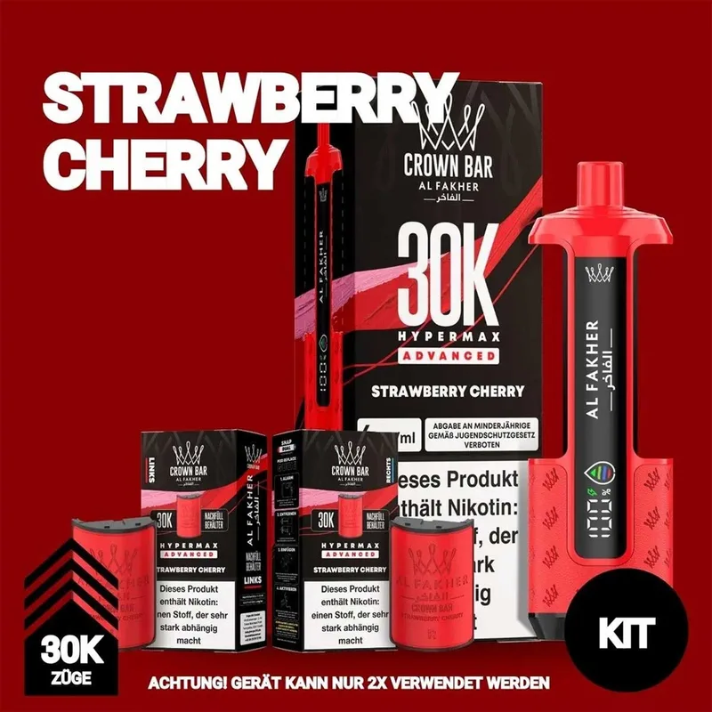 Al Fakher 30K Hypermax - Strawberry Cherry – Produktabbildung