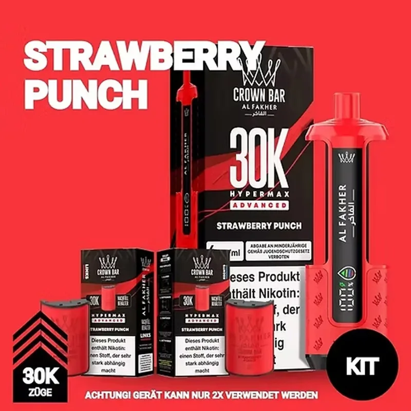 Al Fakher 30K Hypermax - Strawberry Punch – Produktabbildung