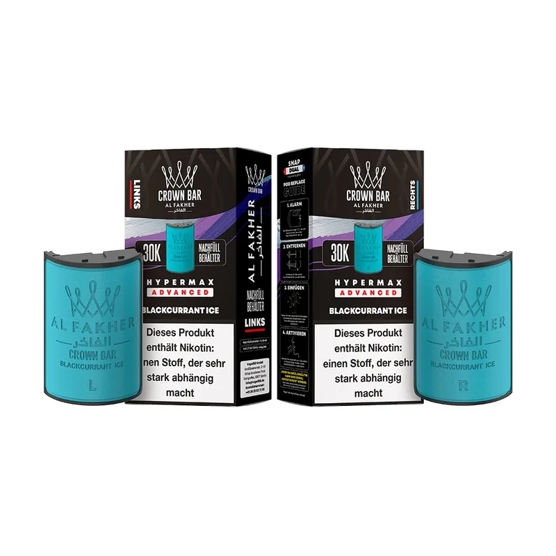 Al Fakher 30K Hypermax Tank Set - Blackcurrant Ice – Produktabbildung