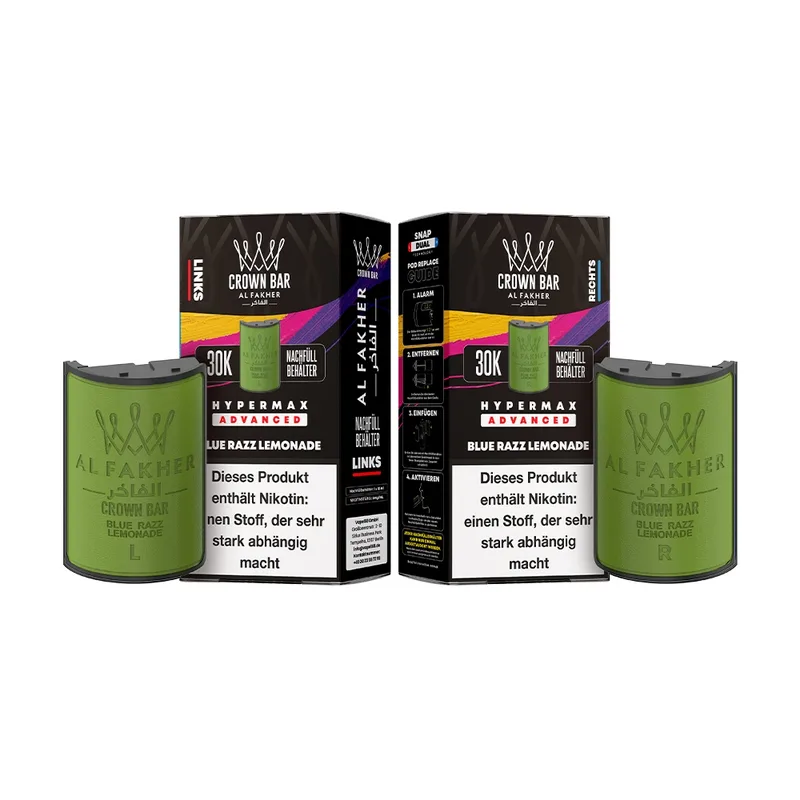 Al Fakher 30K Hypermax Tank Set - Blue Razz Lemonade – Produktabbildung