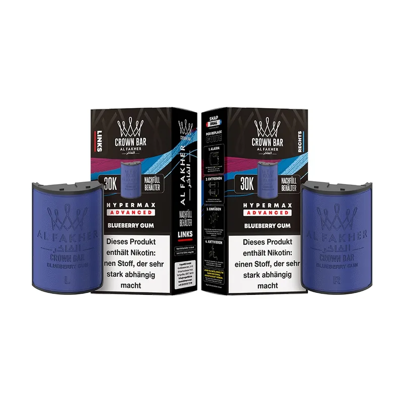 Al Fakher 30K Hypermax Tank Set - Blueberry Gum – Produktabbildung