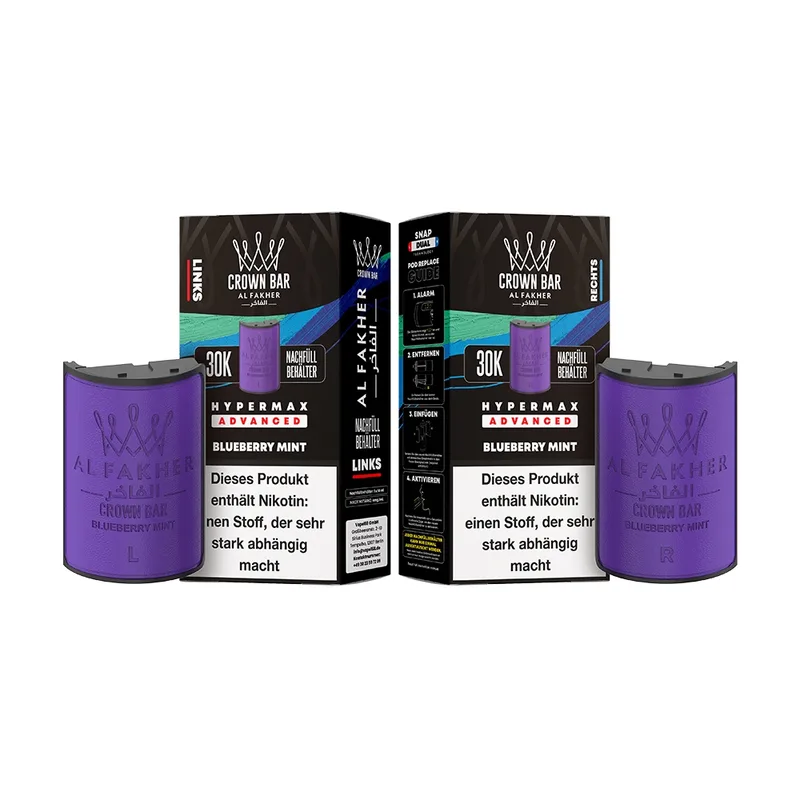 Al Fakher 30K Hypermax Tank Set - Blueberry Mint – Produktabbildung