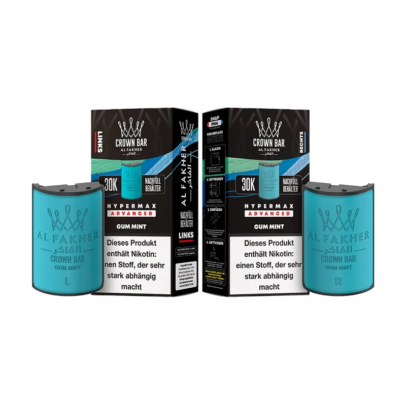 Al Fakher 30K Hypermax Tank Set - Gum Mint – Produktabbildung