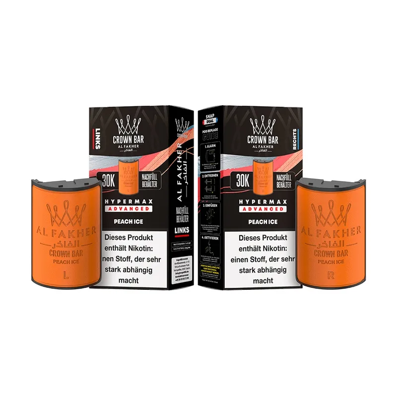Al Fakher 30K Hypermax Tank Set - Peach Ice – Produktabbildung