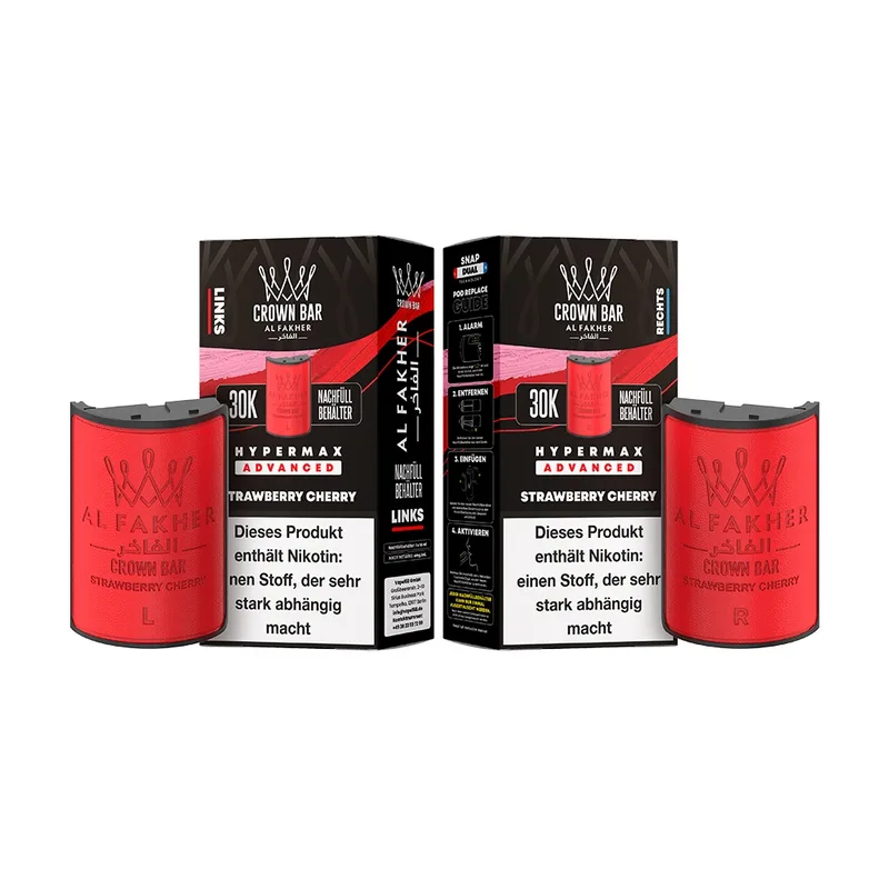 Al Fakher 30K Hypermax Tank Set - Strawberry Cherry – Produktabbildung
