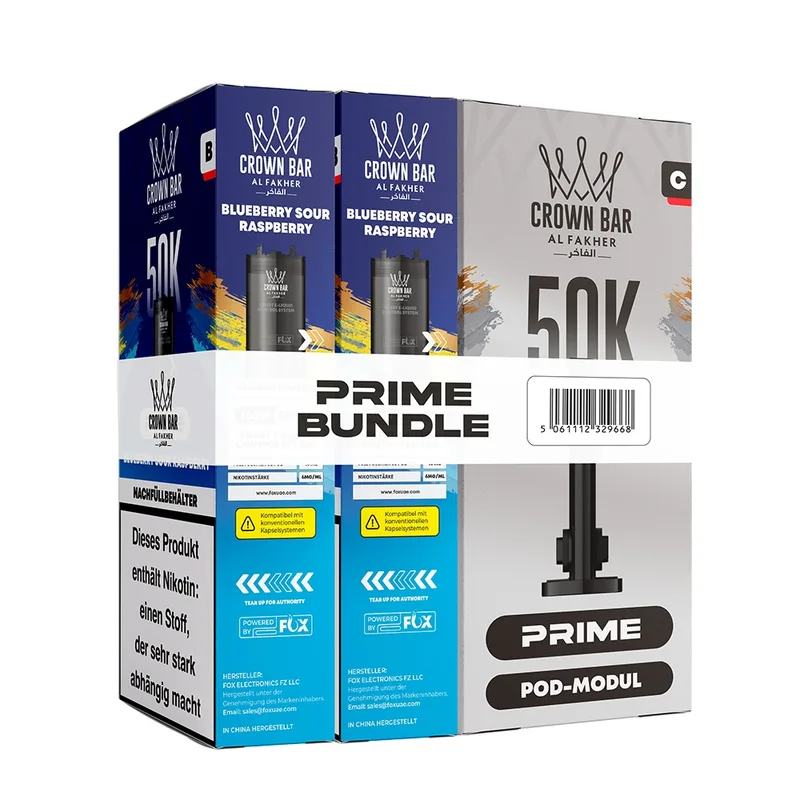 Al Fakher Hypermax Prime 50K (2er Pods + Coil) - Blueberry Sour Raspberry – Produktabbildung