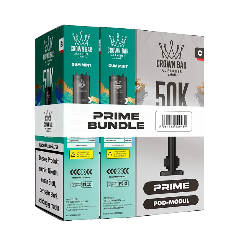 Al Fakher Hypermax Prime 50K (2er Pods + Coil) - Gum Mint – Produktabbildung