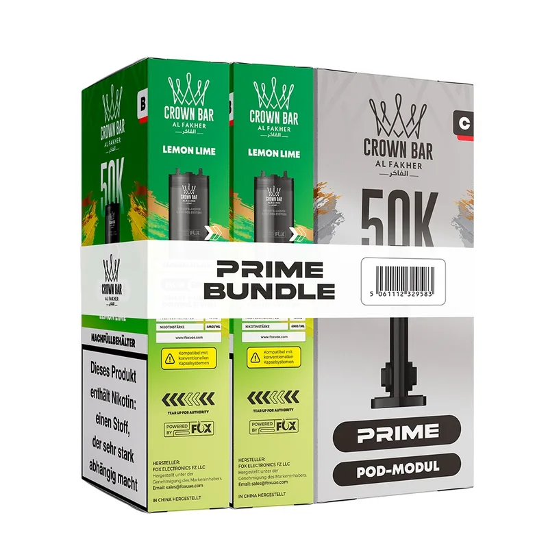 Al Fakher Hypermax Prime 50K (2er Pods + Coil) - Lemon Lime – Produktabbildung