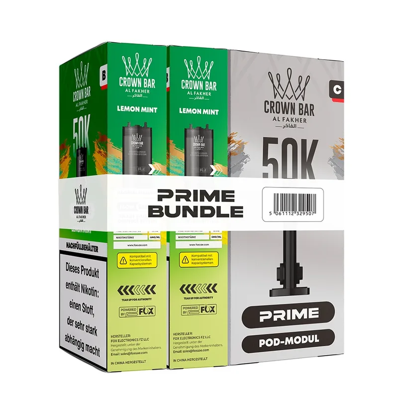 Al Fakher Hypermax Prime 50K (2er Pods + Coil) - Lemon Mint – Produktabbildung