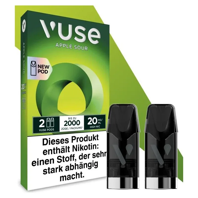E-Kartusche VUSE Pod Green Apple 20mg 2 Caps – Produktabbildung