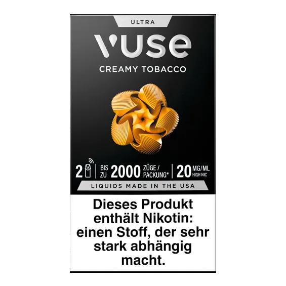 E-Kartusche VUSE Ultra Pods Creamy Tobacco 20mg 2 Caps – Produktabbildung