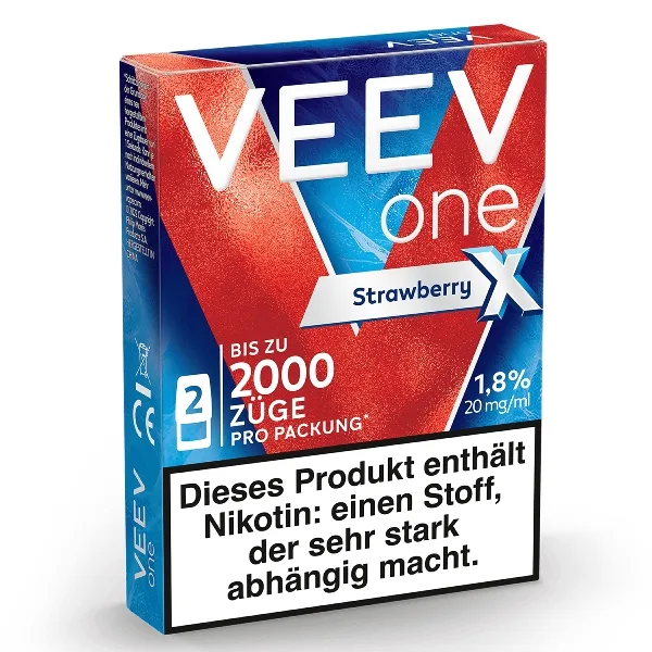 E-Liquidpod VEEV ONE Strawberry Extra 20mg 2 Pods – Produktabbildung