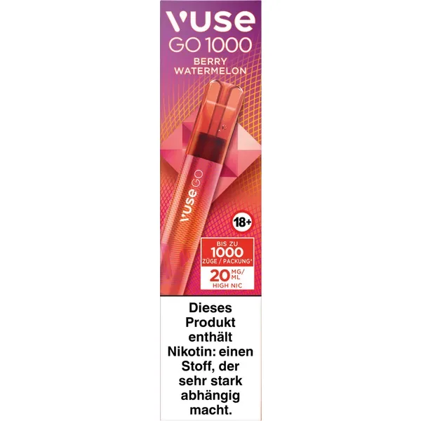 E-Zigarette VUSE Go 1000 (Pen) Einweg Berry Watermelon 0mg – Produktabbildung