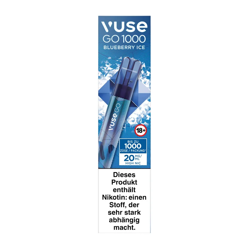 E-Zigarette VUSE Go 1000 (Pen) Einweg Blueberry Ice 0mg – Produktabbildung
