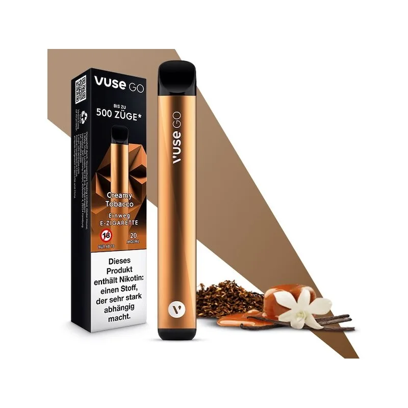 E-Zigarette VUSE Go 1000 (Pen) Einweg Creamy Tobacco 20mg – Produktabbildung